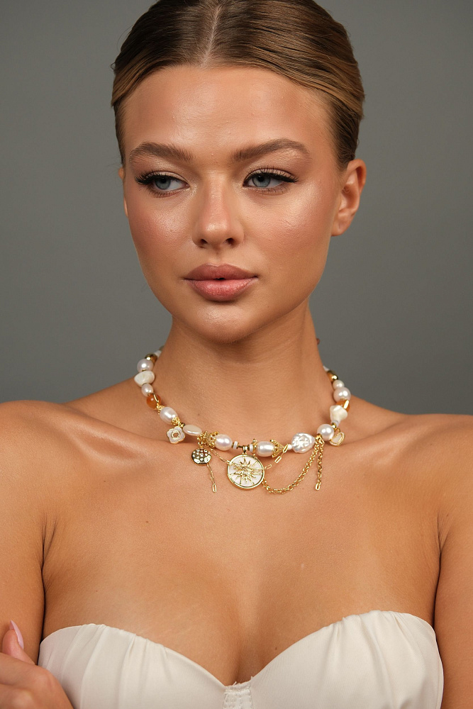 Колье «La perla» с жемчугом и сердоликом - фото 4