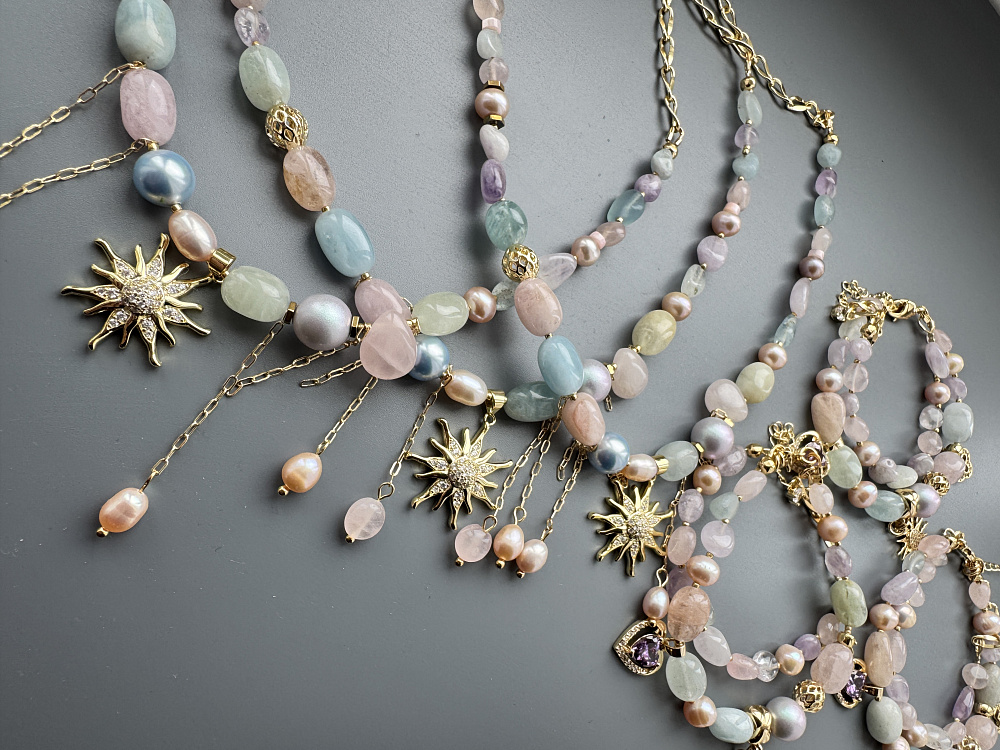 Браслет «Spring» c с морганитом и натуральным жемчугом - фото 4