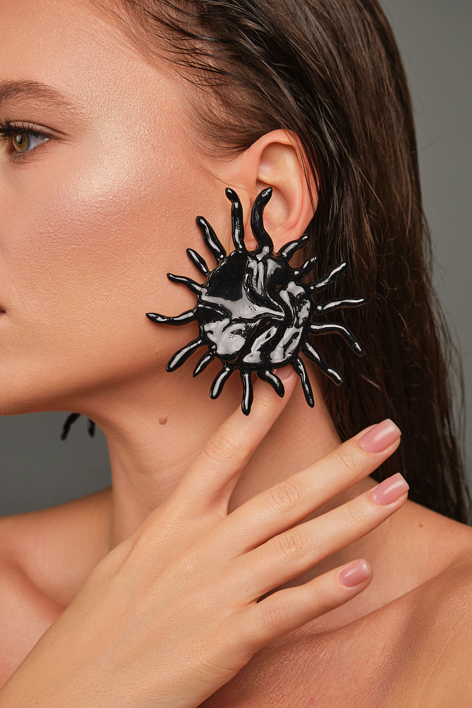 Cерьги «SUN» чёрные