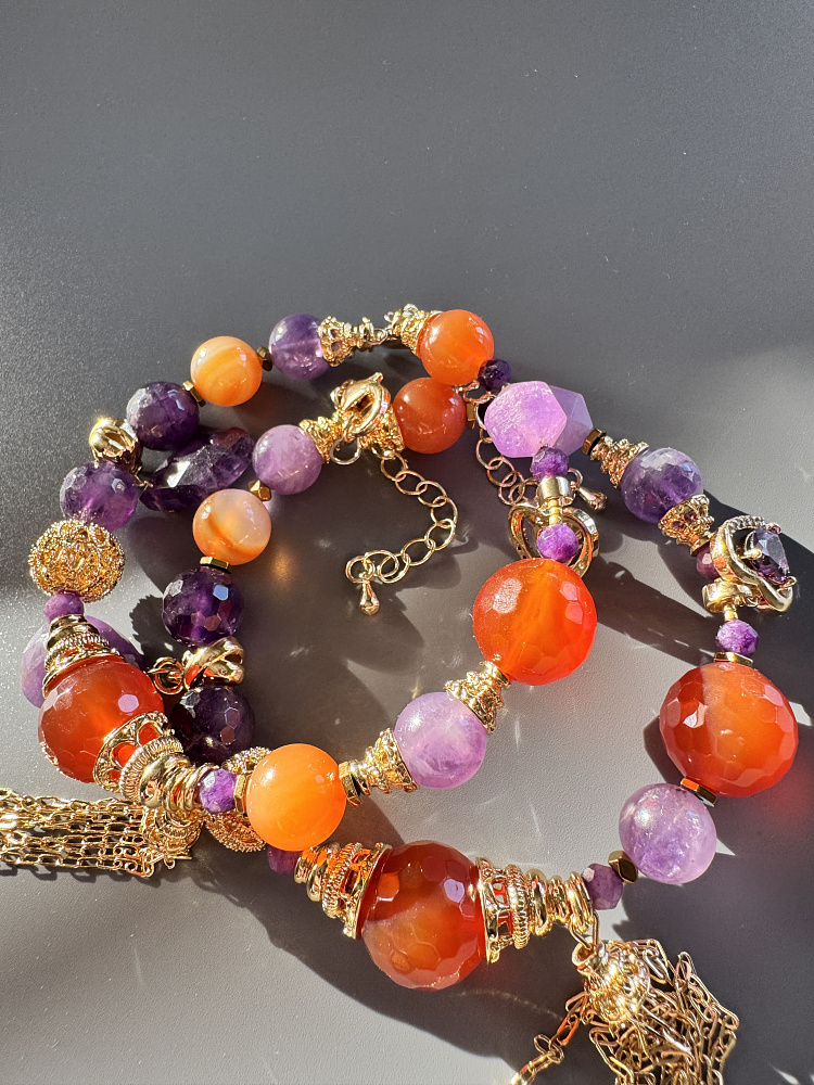 Браслет «BALI» с сердоликом и аметистами - фото 4