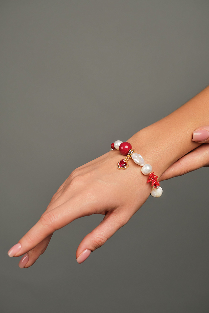 Браслет «Коралловый риф» с кораллами и жемчугом - фото 4