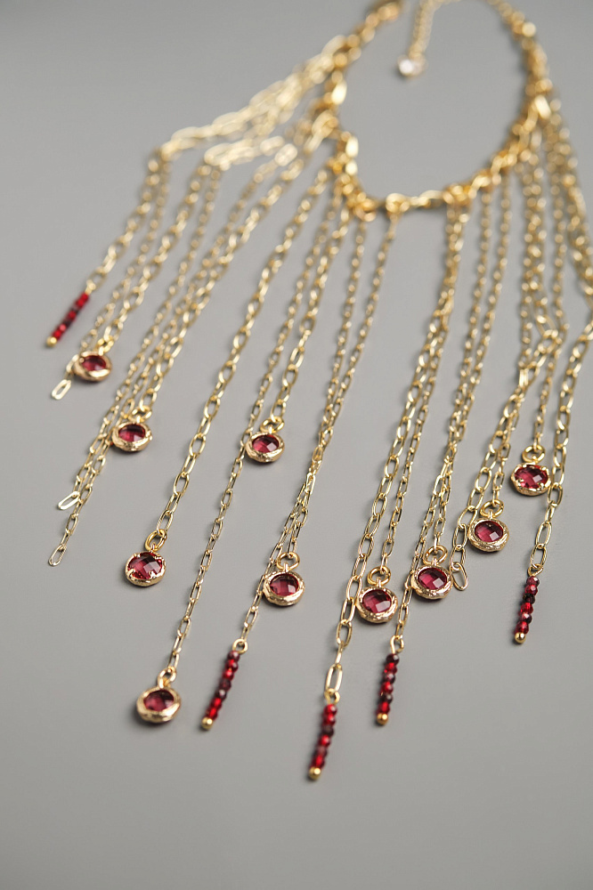 Браслет «Танго» с гранатом и кристаллами - фото 4