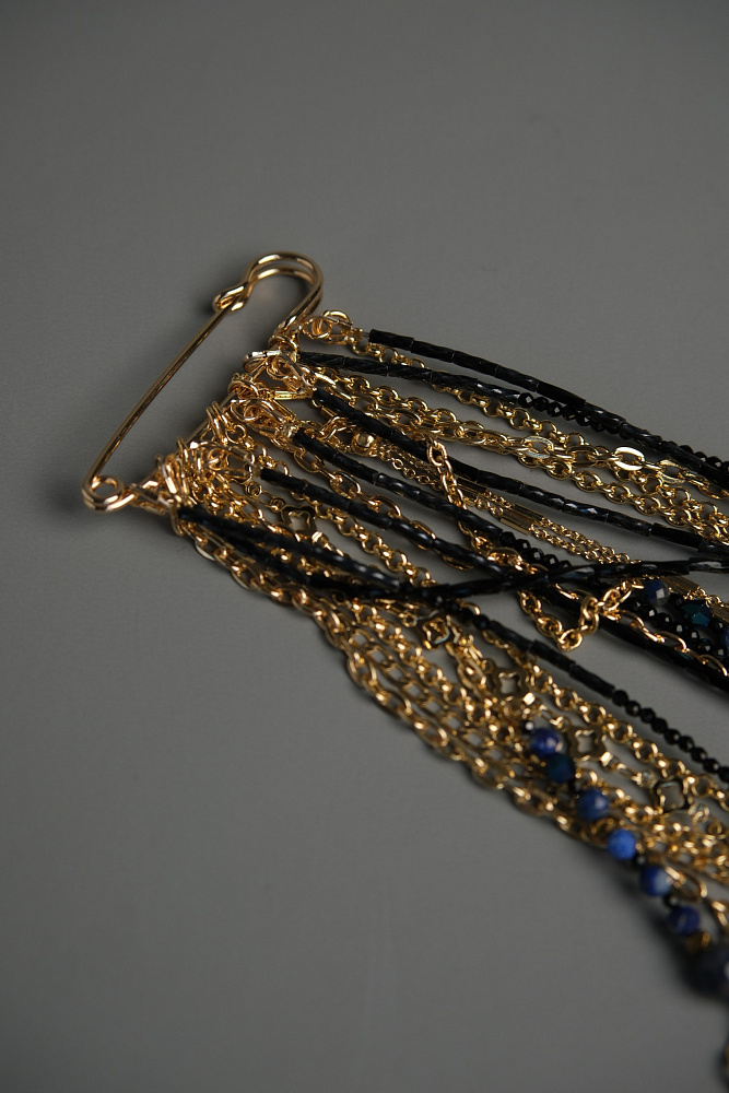 Брошь «Сияние» с содалитом и лазуритом XL - фото 6